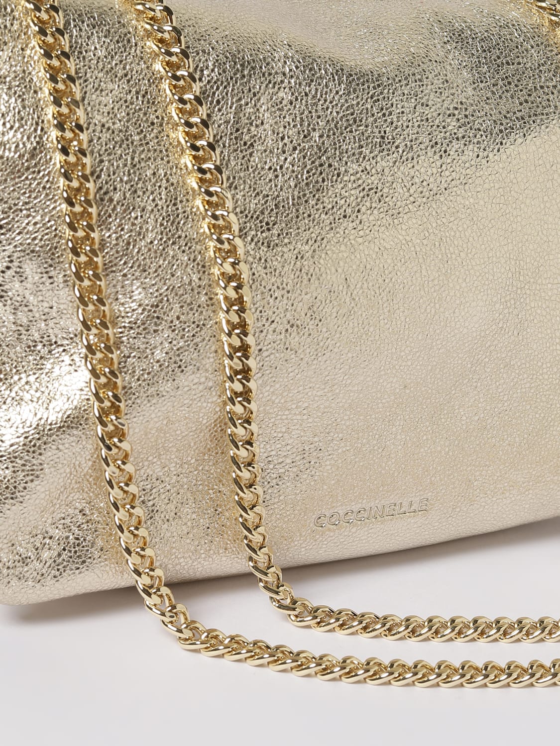 COCCINELLE BORSA MINI: Borsa Dulse Coccinelle in pelle , Oro - Img 3