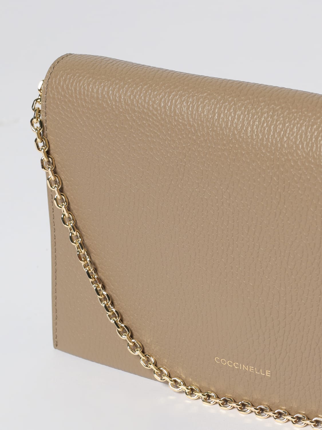 COCCINELLE BORSA MINI: Borsa Dandy Coccinelle in pelle a grana , Beige - Img 3