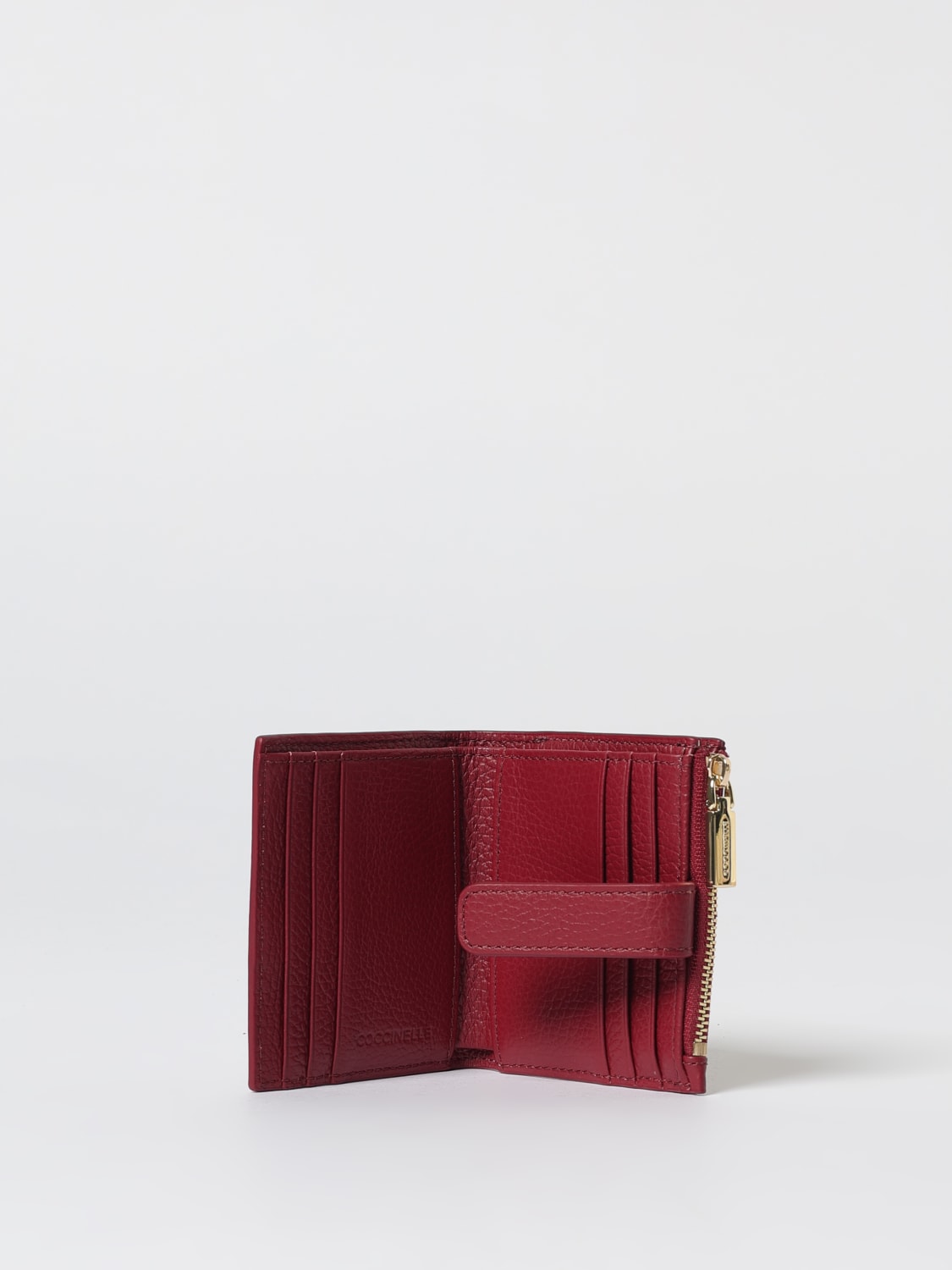 COCCINELLE PORTAFOGLIO: Portafoglio Metallic Soft Coccinelle in pelle a grana , Bordeaux - Img 2