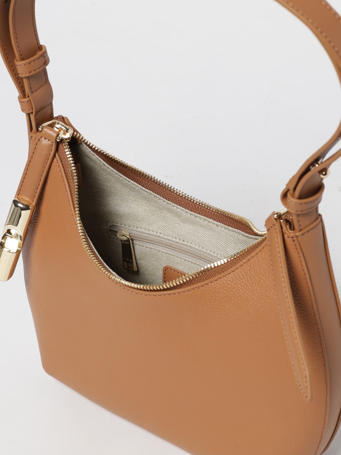 FURLA BORSA MINI: Borsa Goccia S Furla in pelle a grana , Cuoio - Img 4