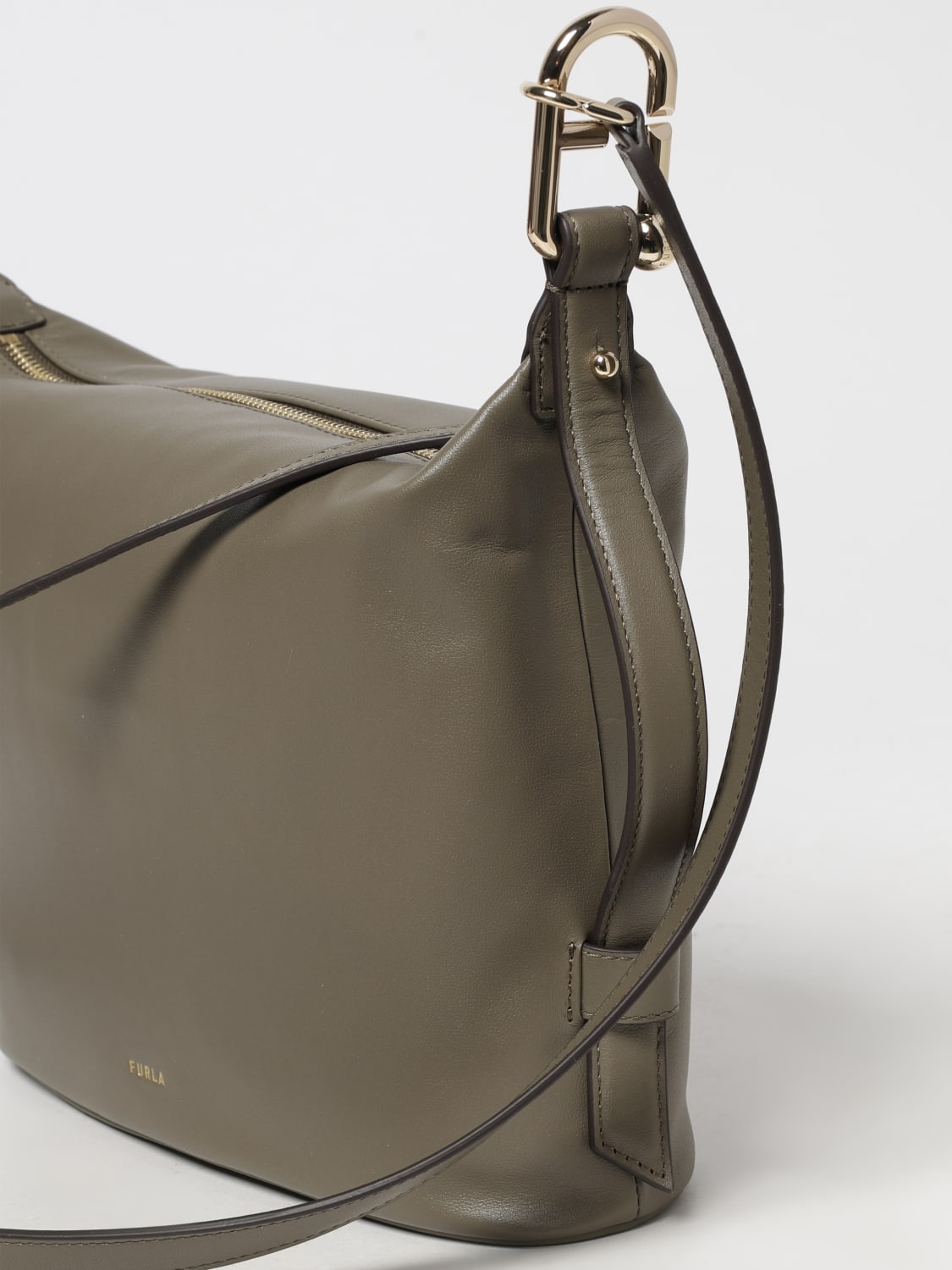 FURLA BORSA A SPALLA: Borsa Nuvola M Hobo Furla in pelle , Salvia - Img 3