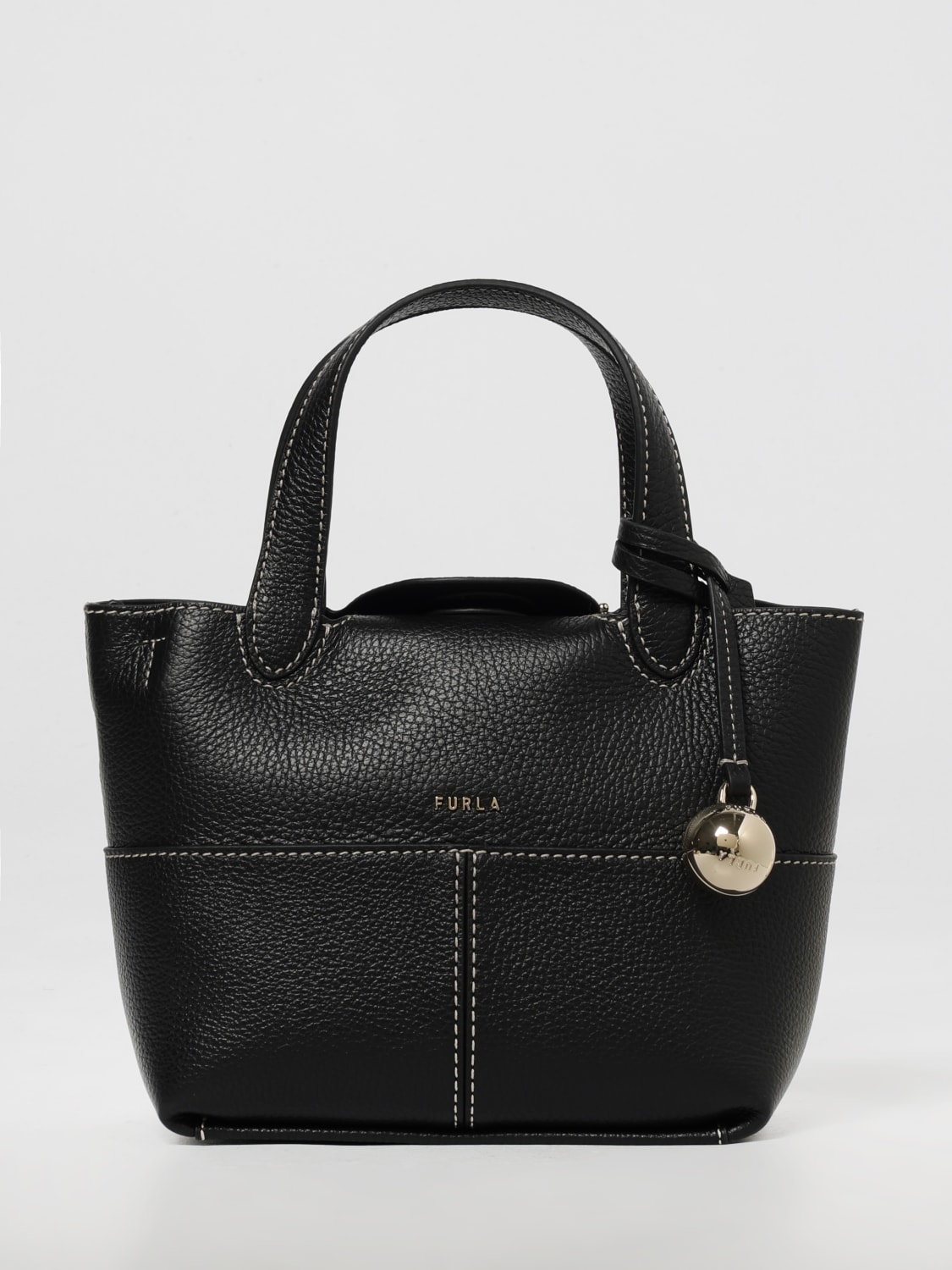 FURLA BORSA MINI: Borsa Primrose Mini Furla in pelle martellata, Nero - Img 1