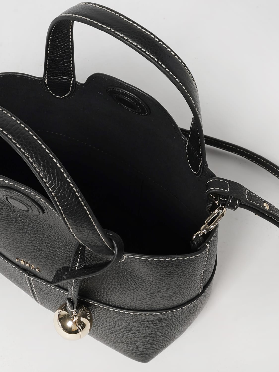 FURLA BORSA MINI: Borsa Primrose Mini Furla in pelle martellata, Nero - Img 3