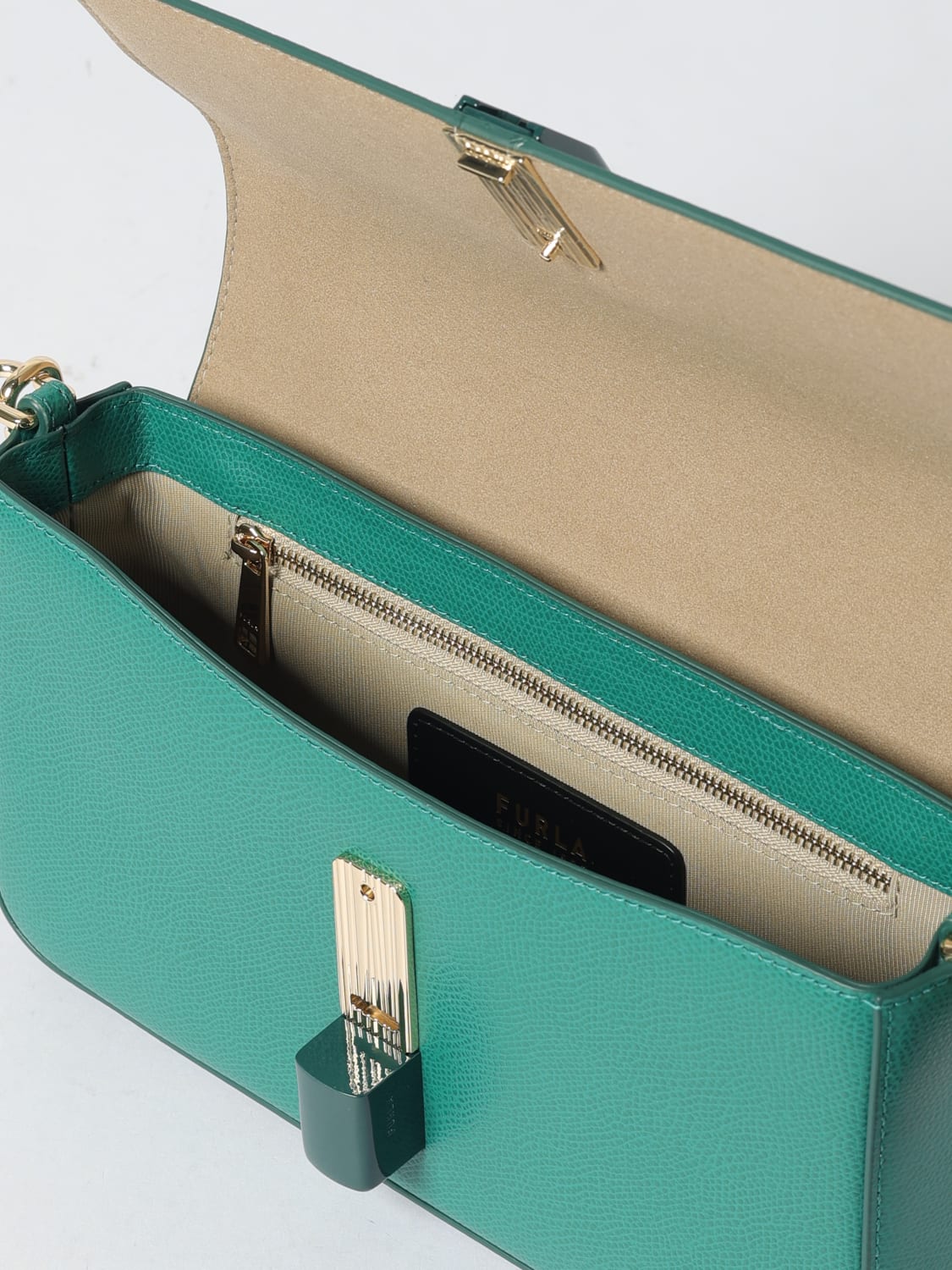 FURLA BANDOLERA: Bolso de hombro mujer Furla, Verde - Img 3