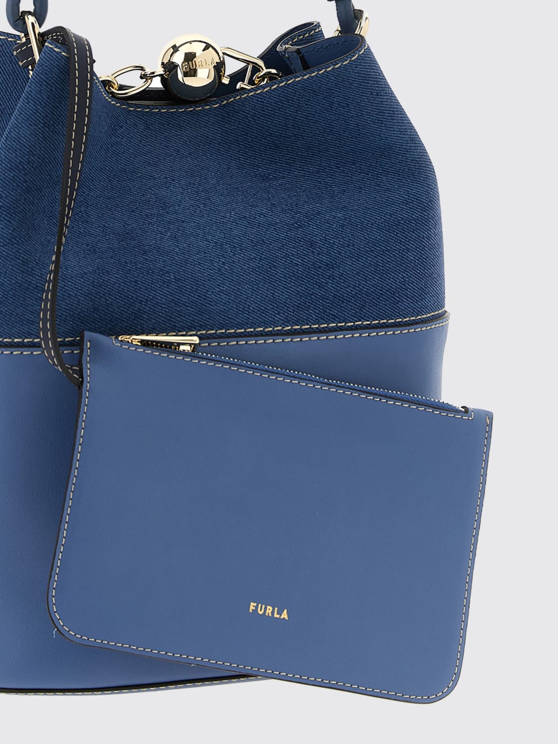 FURLA HANDTASCHE: Schultertasche damen Furla, Blau - Img 3