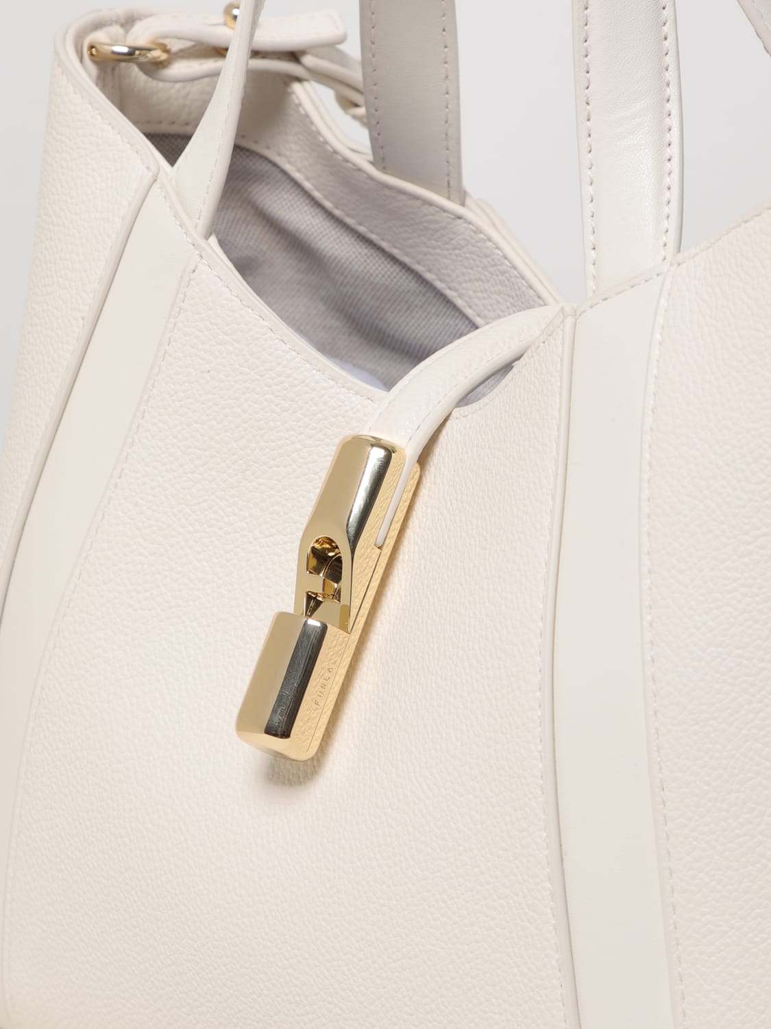 FURLA SAC À MAIN: Sac porté épaule femme Furla, Jaune Crème - Img 3