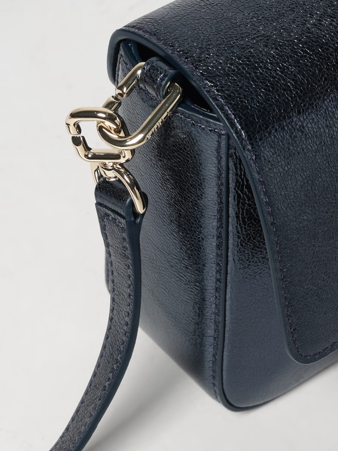 FURLA BORSA A TRACOLLA: Borsa Iride Small Furla in pelle a grana laminata, Grigio - Img 3