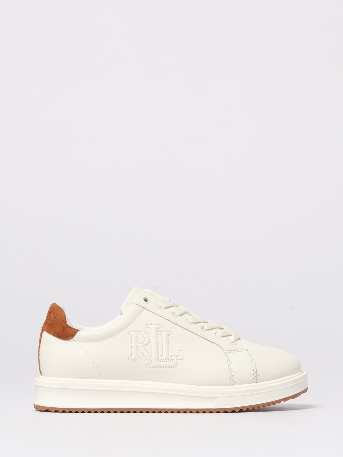 LAUREN RALPH LAUREN SNEAKERS: Sneakers Ainsley Lauren Ralph Lauren in pelle , Bianco - Img 1