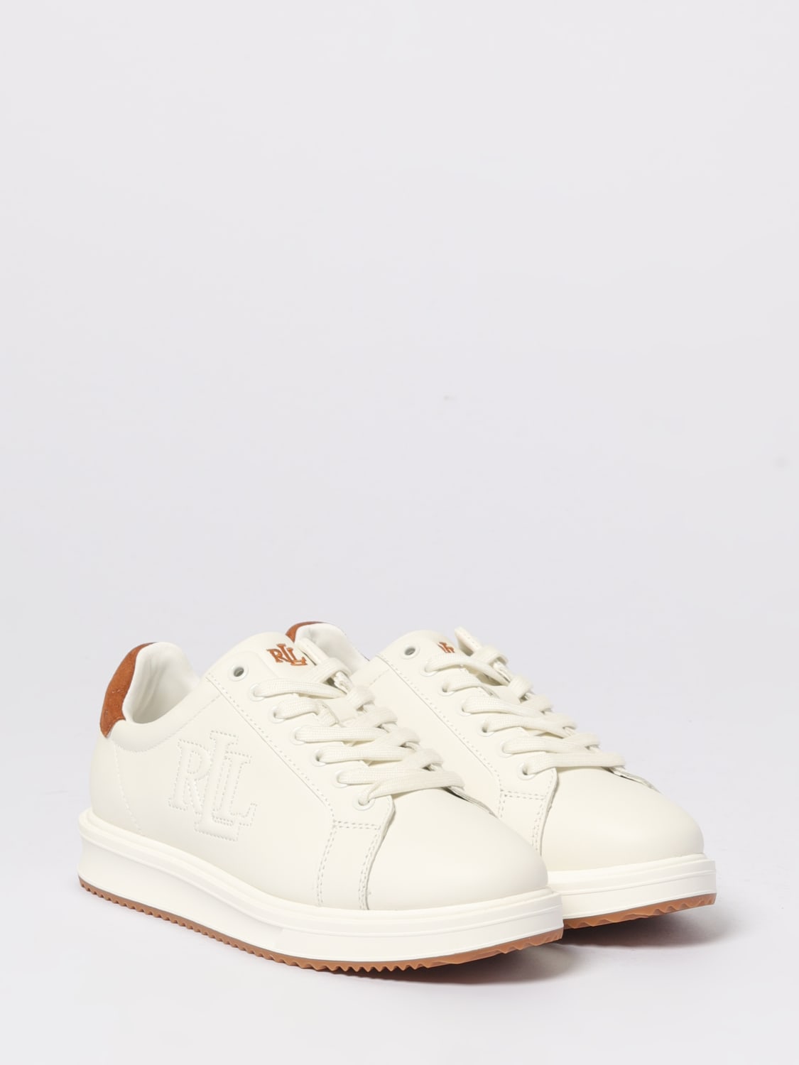 LAUREN RALPH LAUREN SNEAKERS: Sneakers Ainsley Lauren Ralph Lauren in pelle , Bianco - Img 2