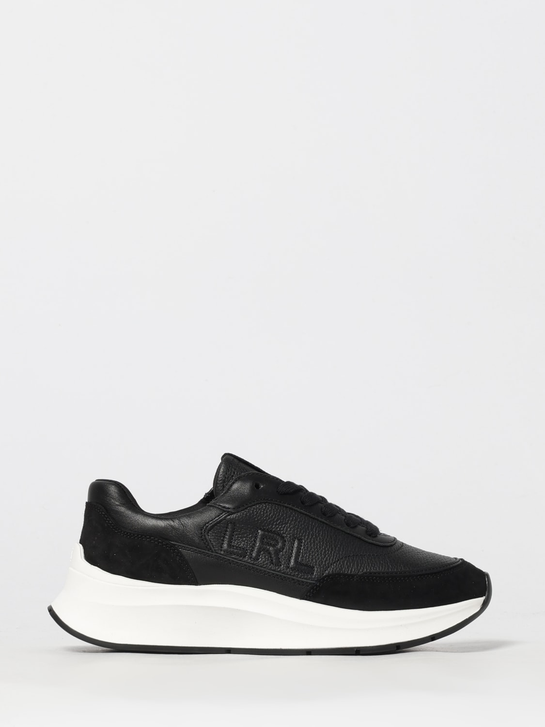 LAUREN RALPH LAUREN SNEAKERS: Sneakers Franky Lauren Ralph Lauren in pelle , Nero - Img 1