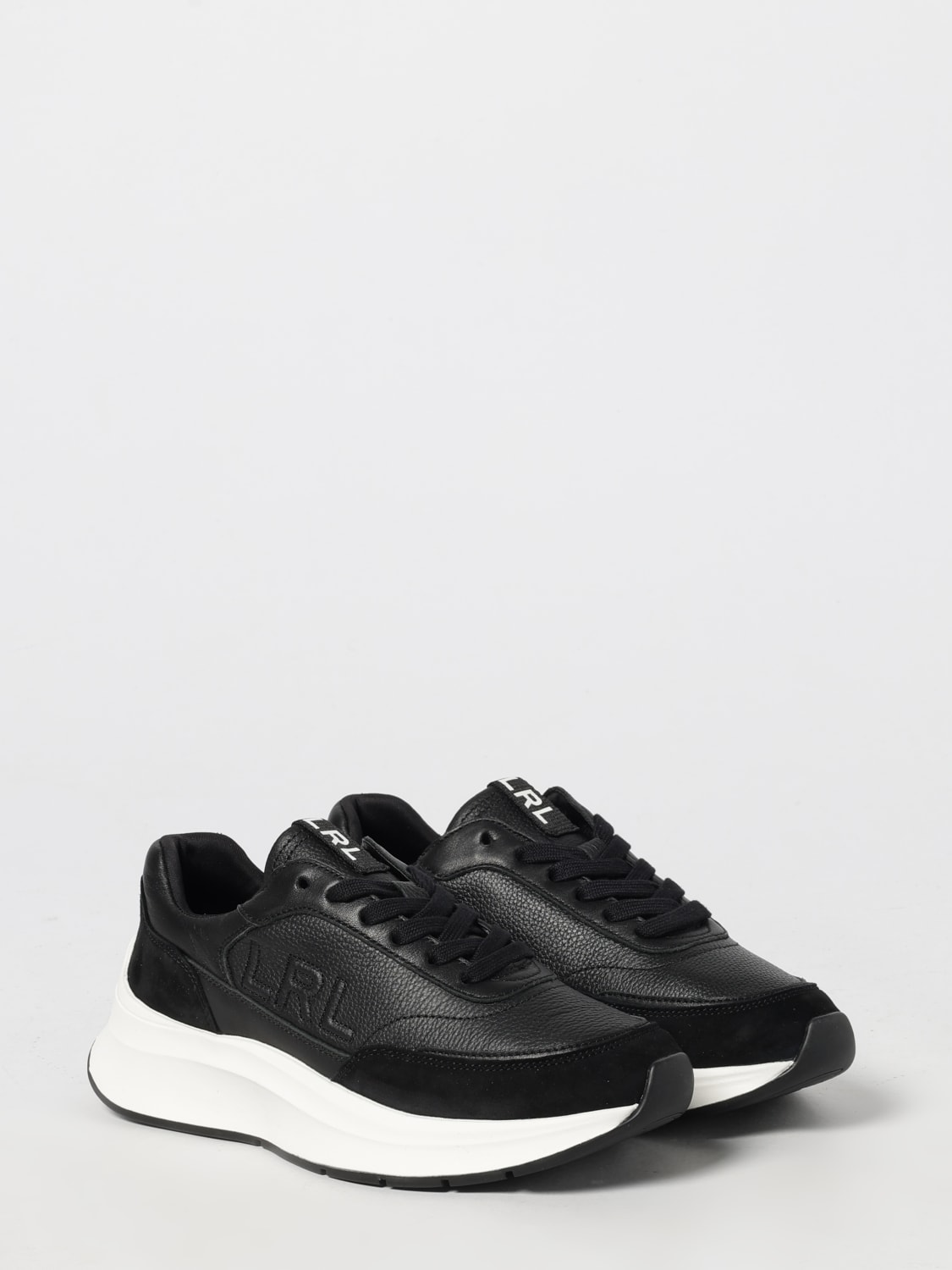 LAUREN RALPH LAUREN SNEAKERS: Sneakers Franky Lauren Ralph Lauren in pelle , Nero - Img 2