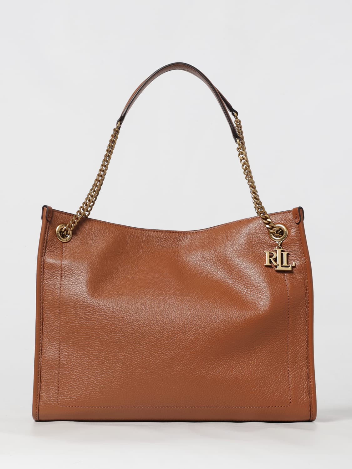 LAUREN RALPH LAUREN BORSA A SPALLA: Borsa Bradley Shopper Lauren Ralph Lauren in pelle , Cuoio - Img 1