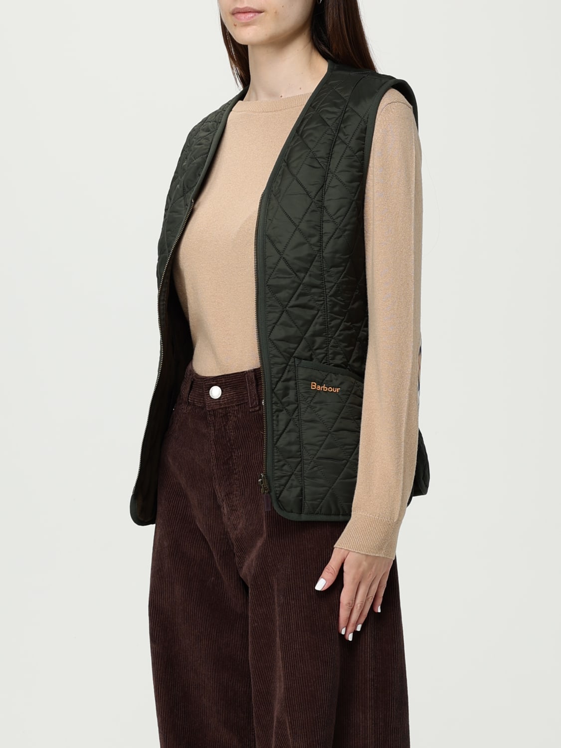 BARBOUR WAISTCOAT: Jacket woman Barbour, Military - Img 3