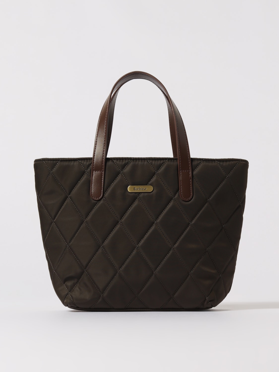 BARBOUR BORSA MINI: Borsa Barbour in nylon trapuntato , Oliva - Img 1