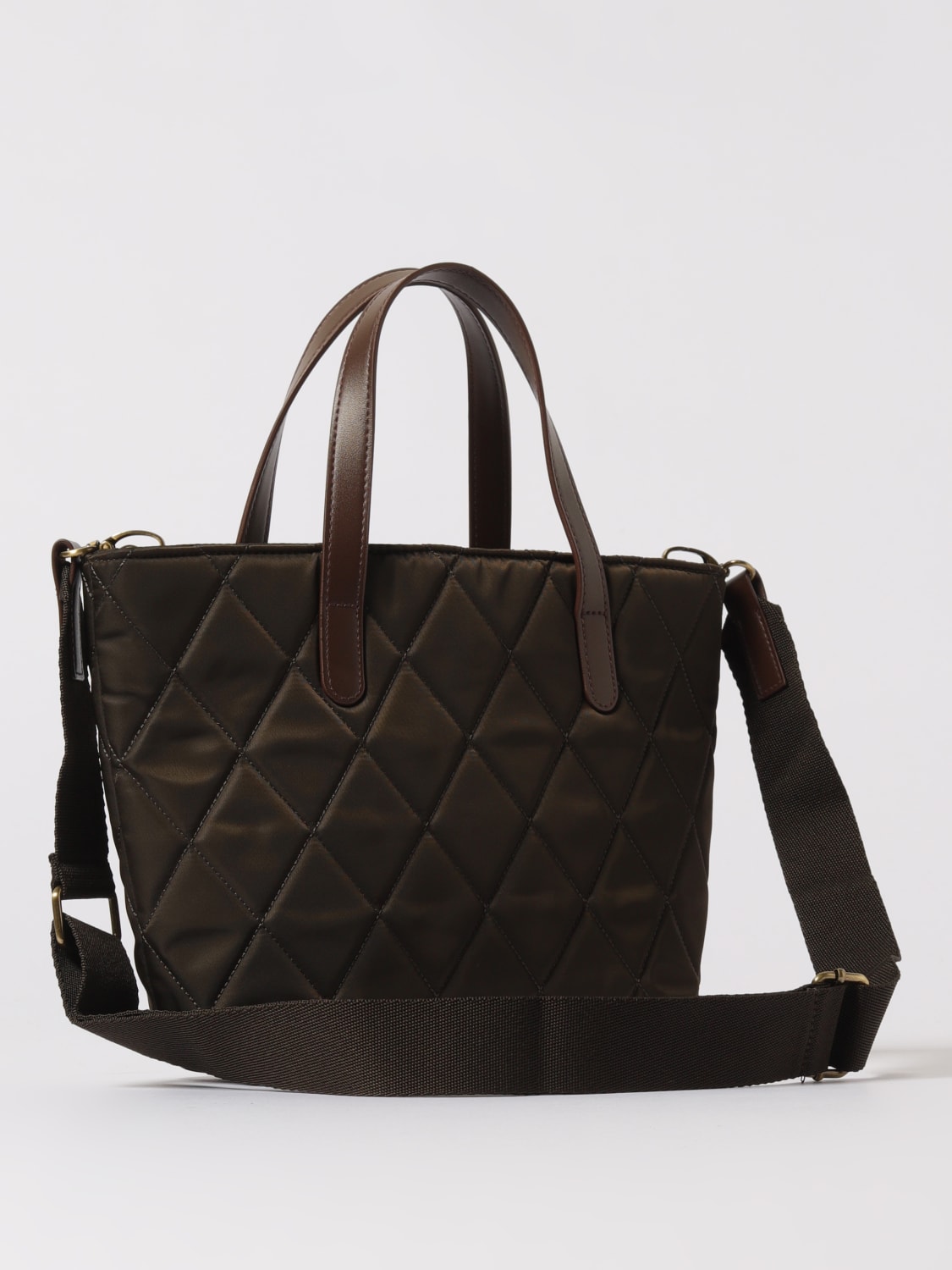 BARBOUR BORSA MINI: Borsa Barbour in nylon trapuntato , Oliva - Img 2