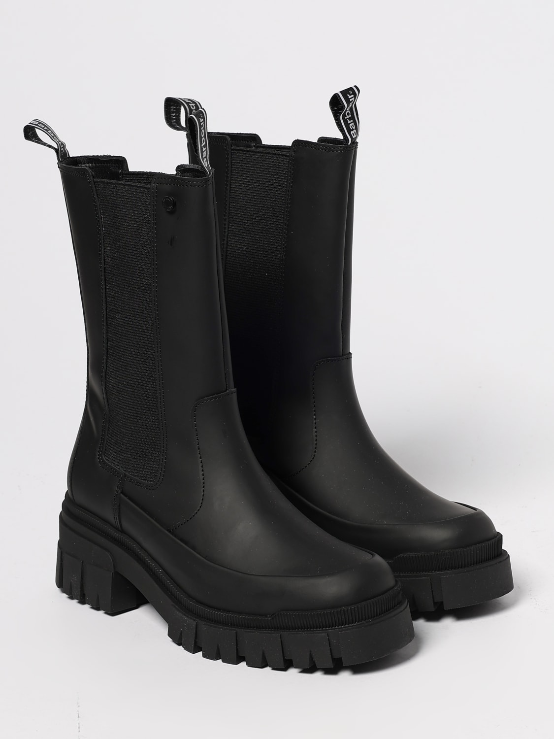 BARBOUR STIVALI: Stivaletto Sidneg Barbour in pelle gommata , Nero - Img 2