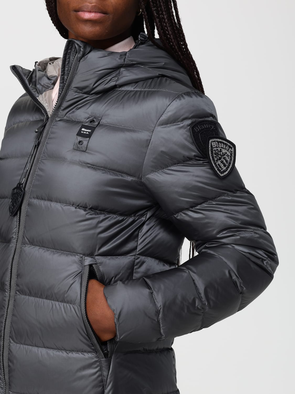 BLAUER JACKET: Jacket woman Blauer, Grey - Img 4