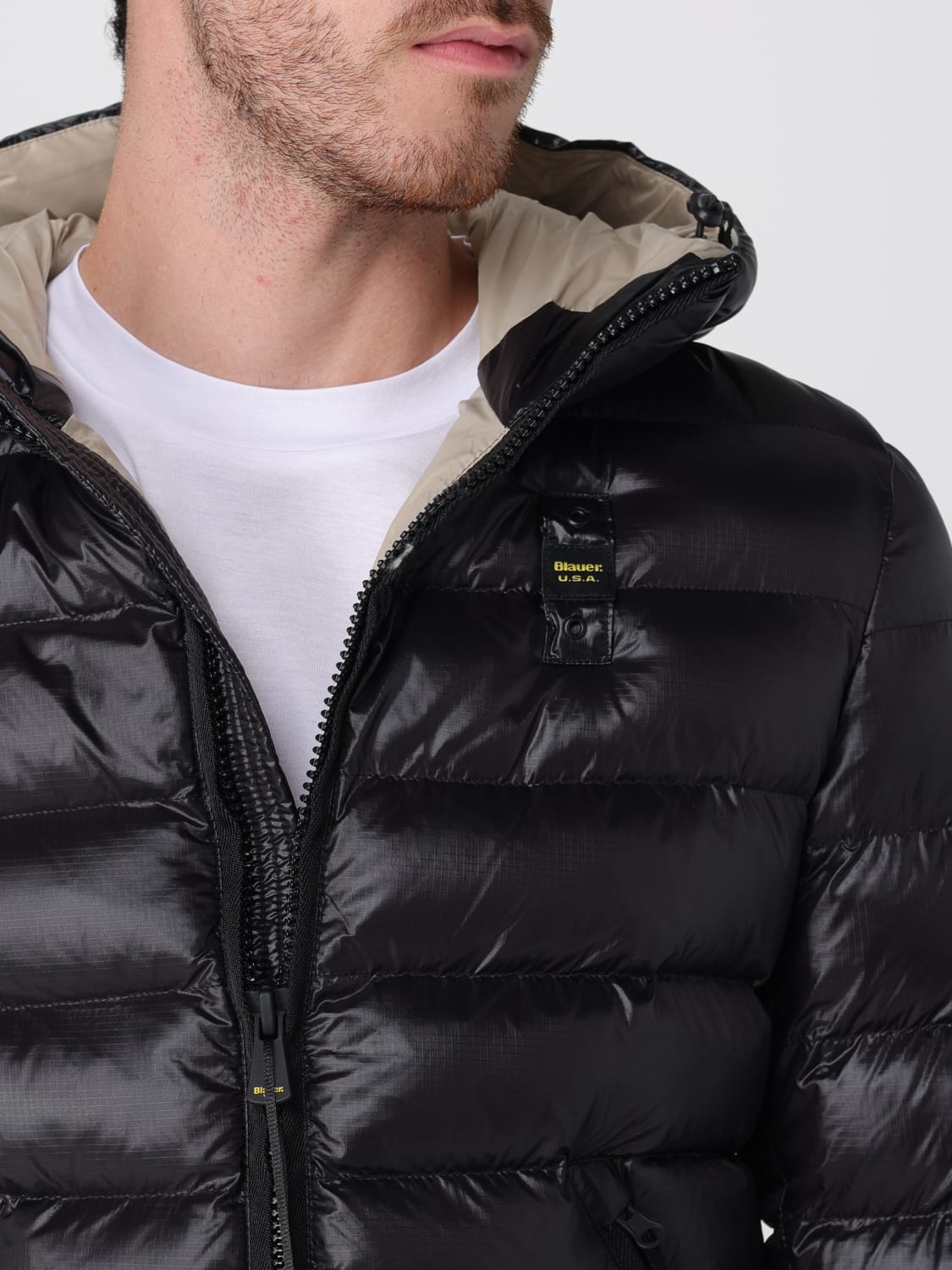 BLAUER GIACCA: Piumino Blauer in nylon trapuntato, Nero - Img 4