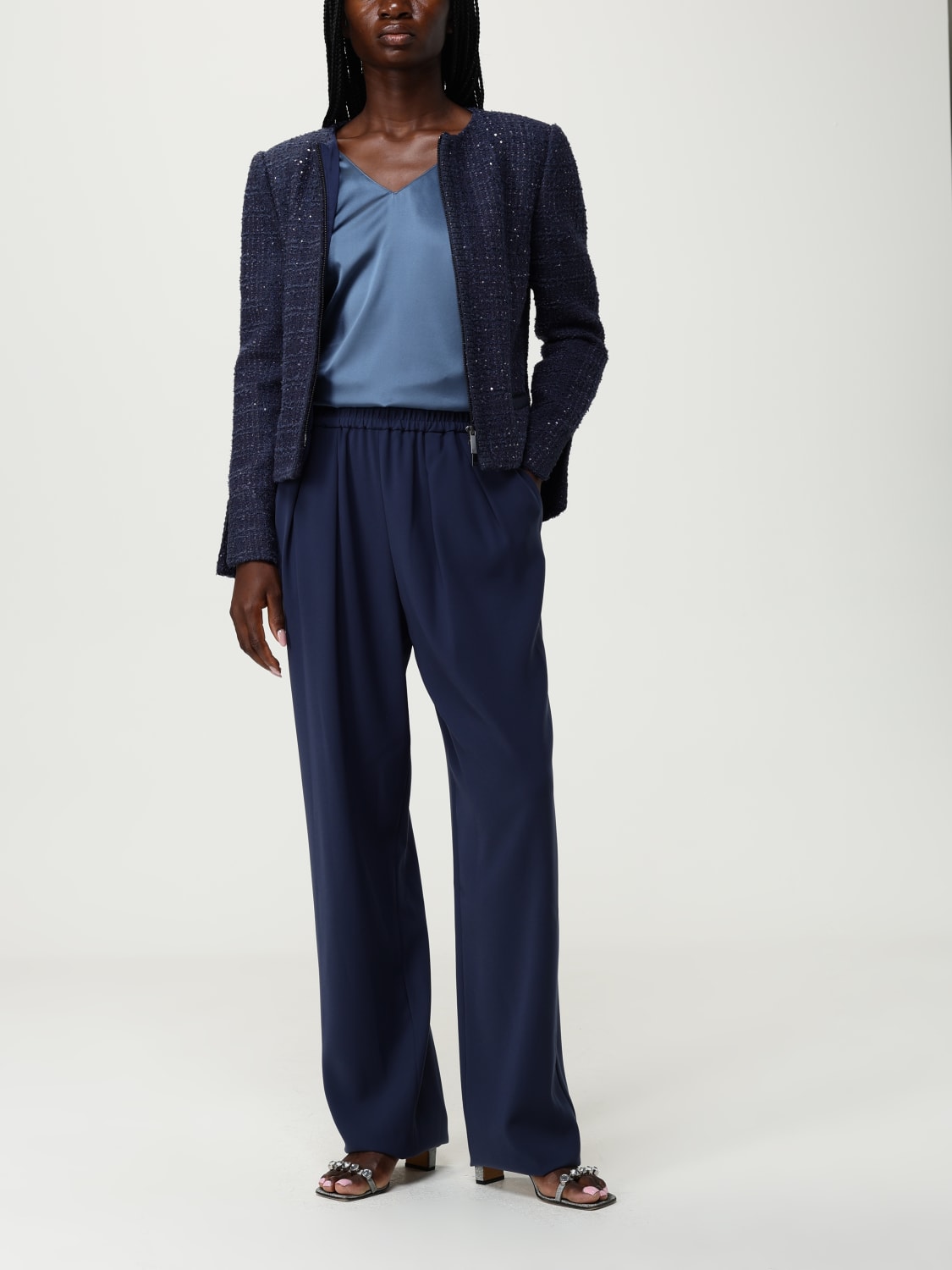 EMPORIO ARMANI VESTE: Blazer femme Emporio Armani, Bleu - Img 2