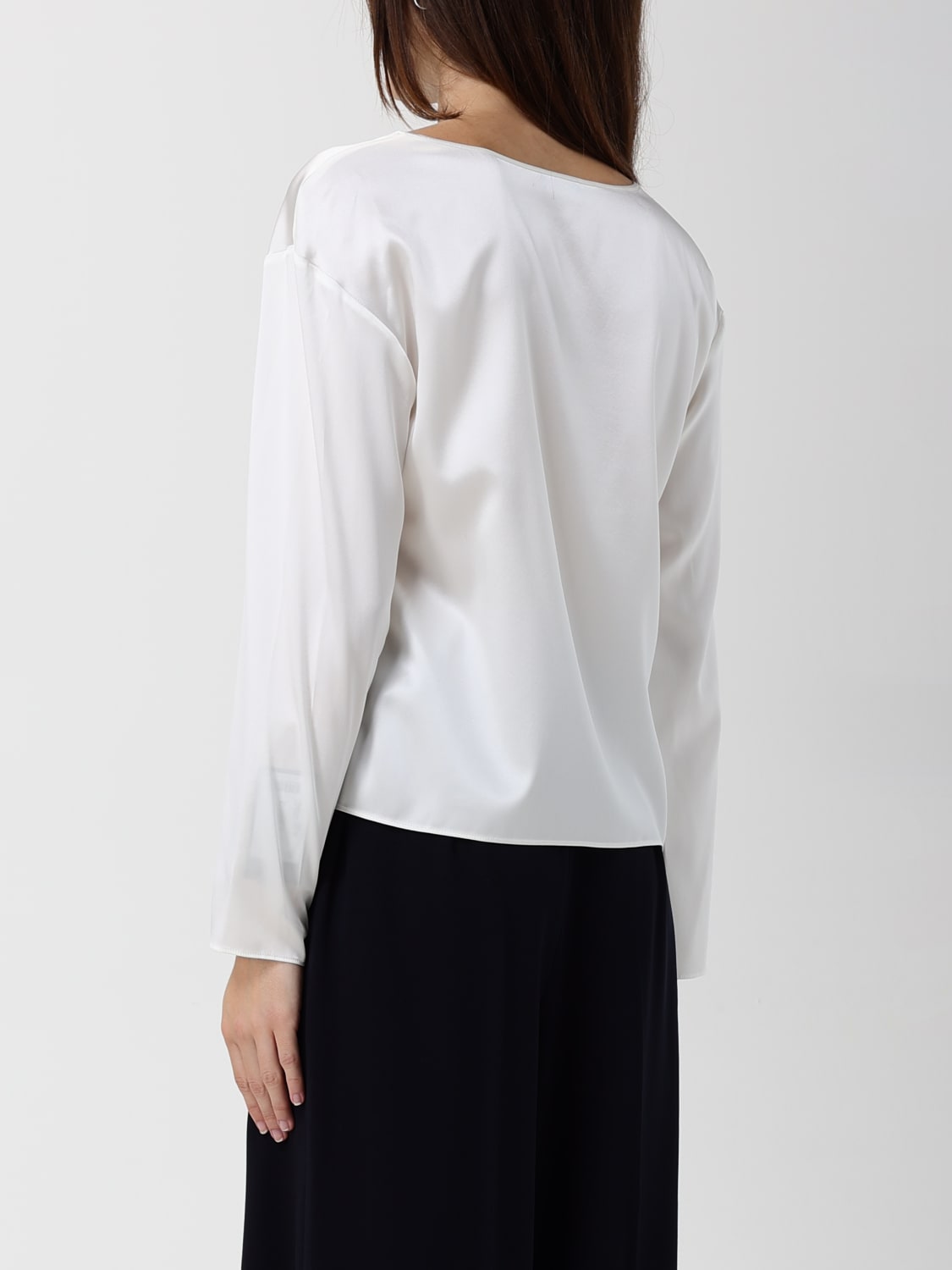 EMPORIO ARMANI TOP: Top di Seta Emporio Armani, Bianco - Img 2