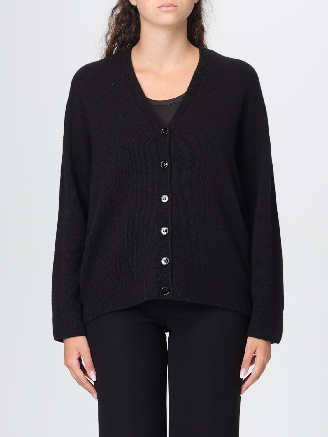 EMPORIO ARMANI MAGLIA: Cardigan in cashmere Emporio Armani, Nero - Img 1