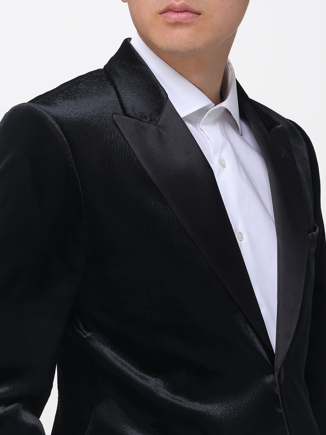 EMPORIO ARMANI GIACCA: Blazer monopetto Emporio Armani in velluto , Nero - Img 5