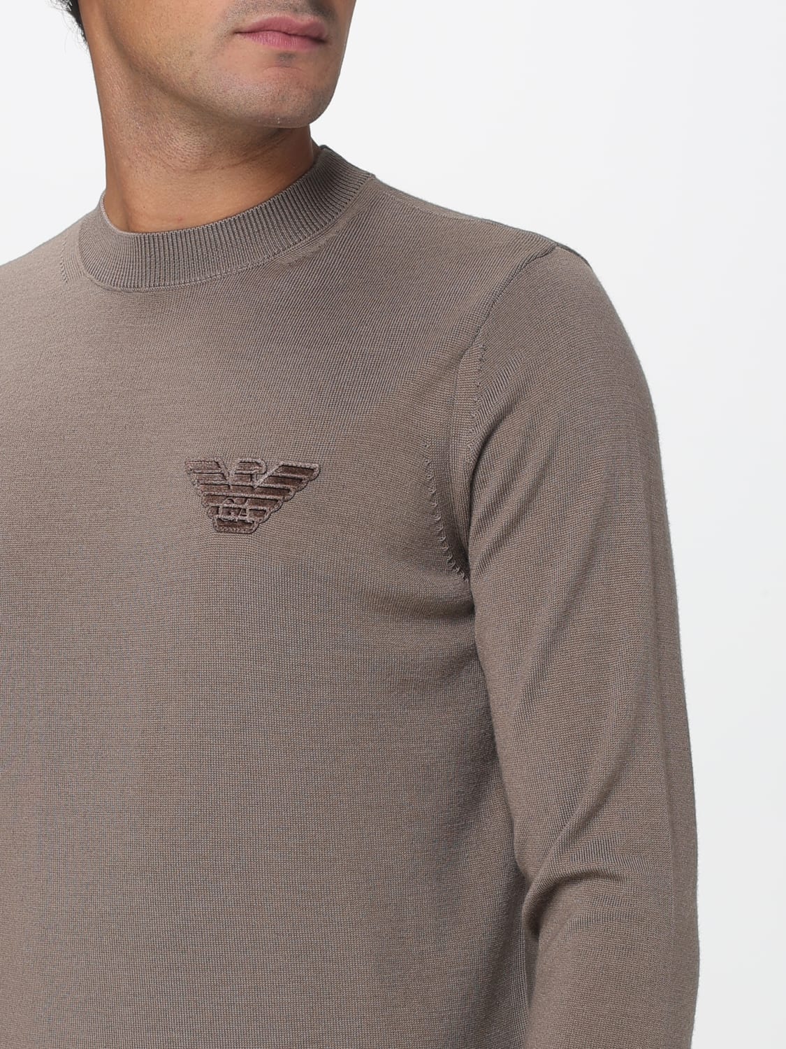 EMPORIO ARMANI SWEATER: Sweater men Emporio Armani, Brown - Img 3