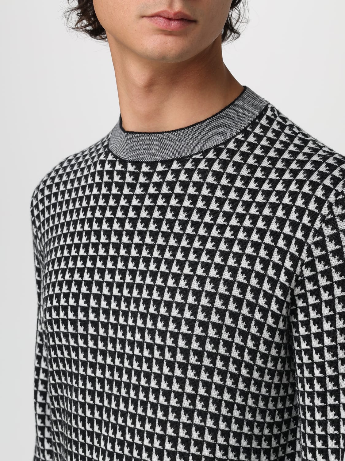 EMPORIO ARMANI 毛衣: 毛衣 男士 Emporio Armani, 黑色 - Img 3