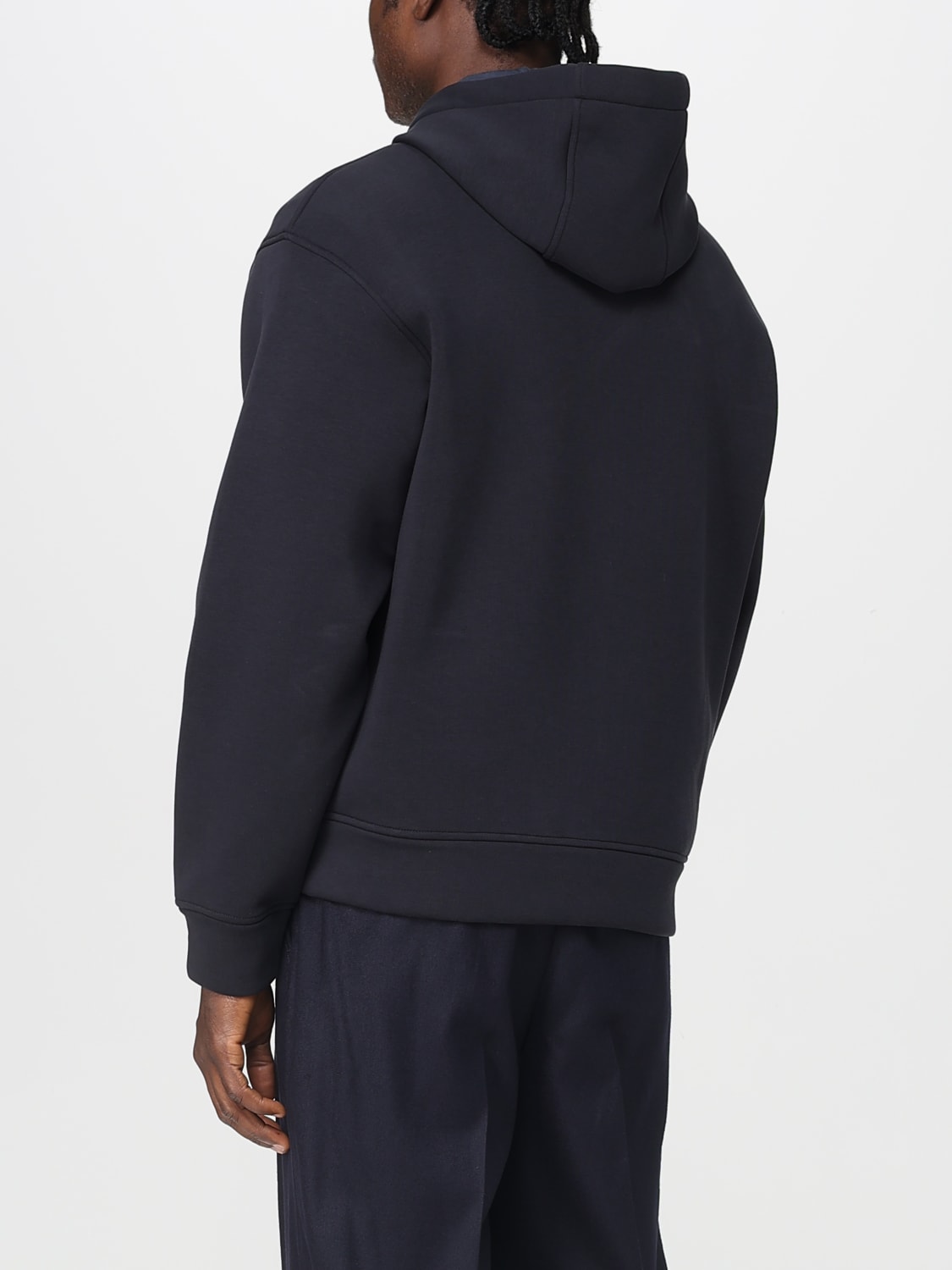 EMPORIO ARMANI FELPA: Felpa con cappuccio Emporio Armani in misto cotone , Blue - Img 2