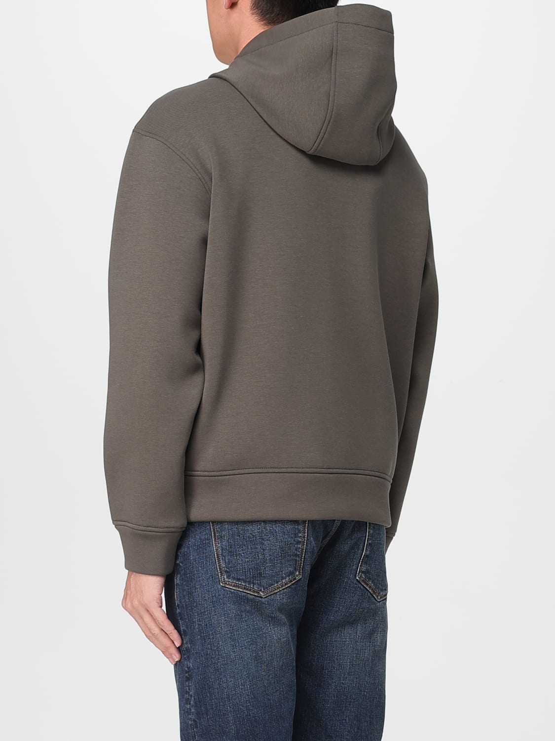 EMPORIO ARMANI FELPA: Felpa con cappuccio Emporio Armani in misto cotone , Militare - Img 2