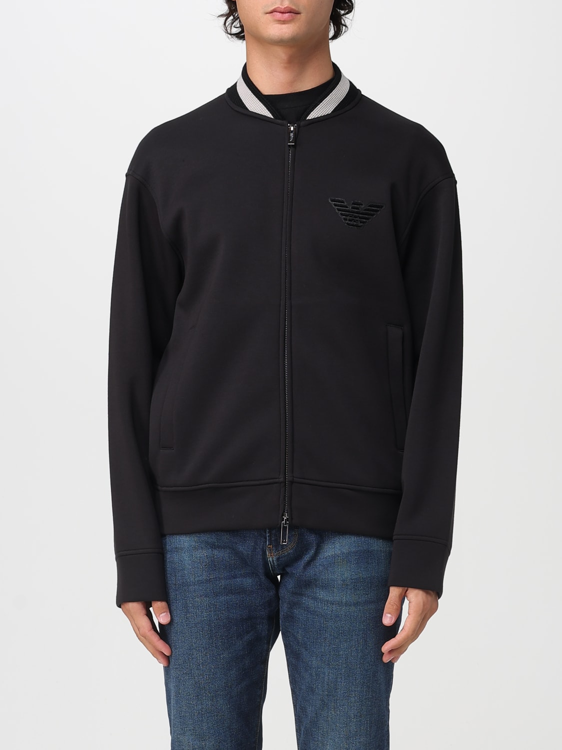 EMPORIO ARMANI GIACCA: Felpa Emporio Armani in modal , Nero 1 - Img 1