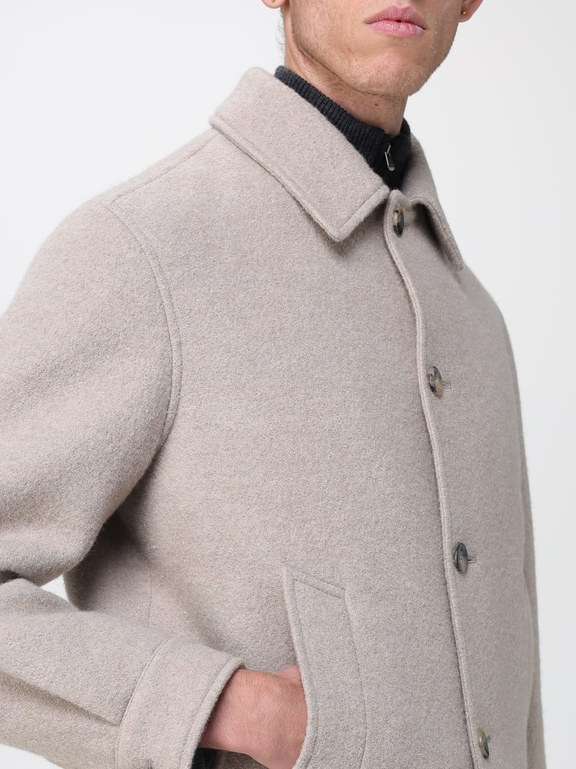 AGNONA 大衣: 大衣 男士 Agnona, 驼色 - Img 5