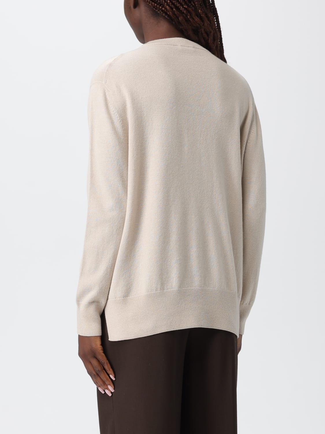 AGNONA MAGLIA: Maglia a girocollo in cashmere Agnona, Champagne - Img 2