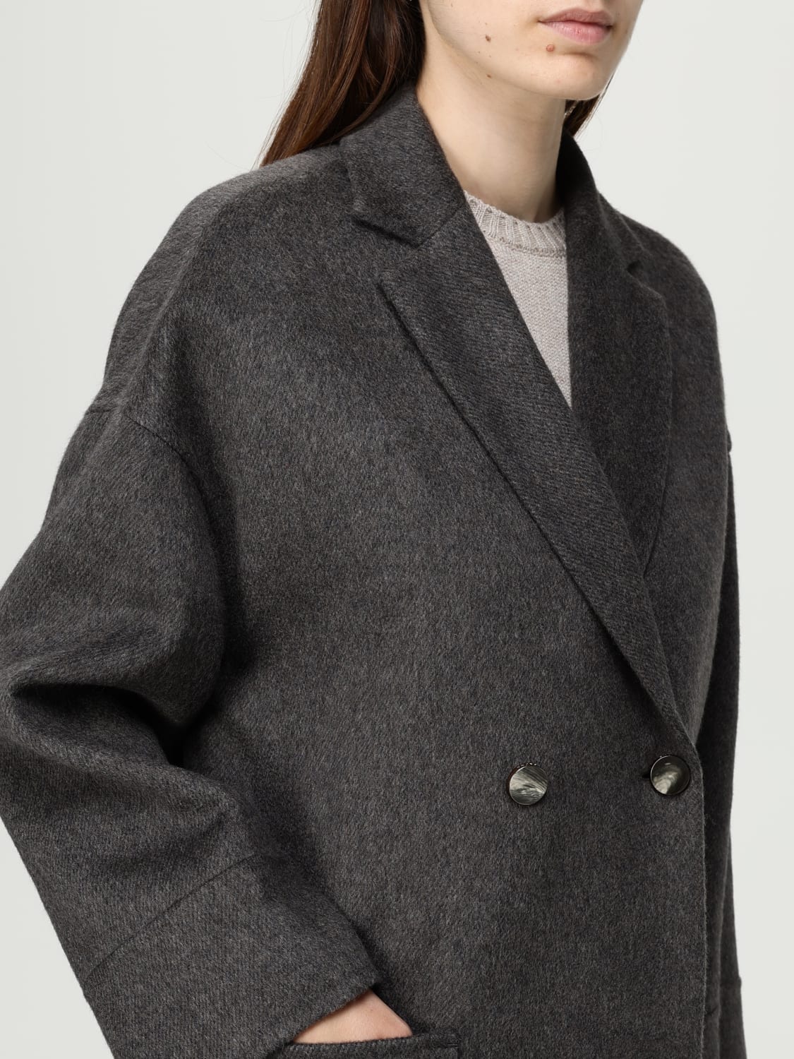 AGNONA ABRIGO: Abrigo mujer Agnona, Marrón - Img 4