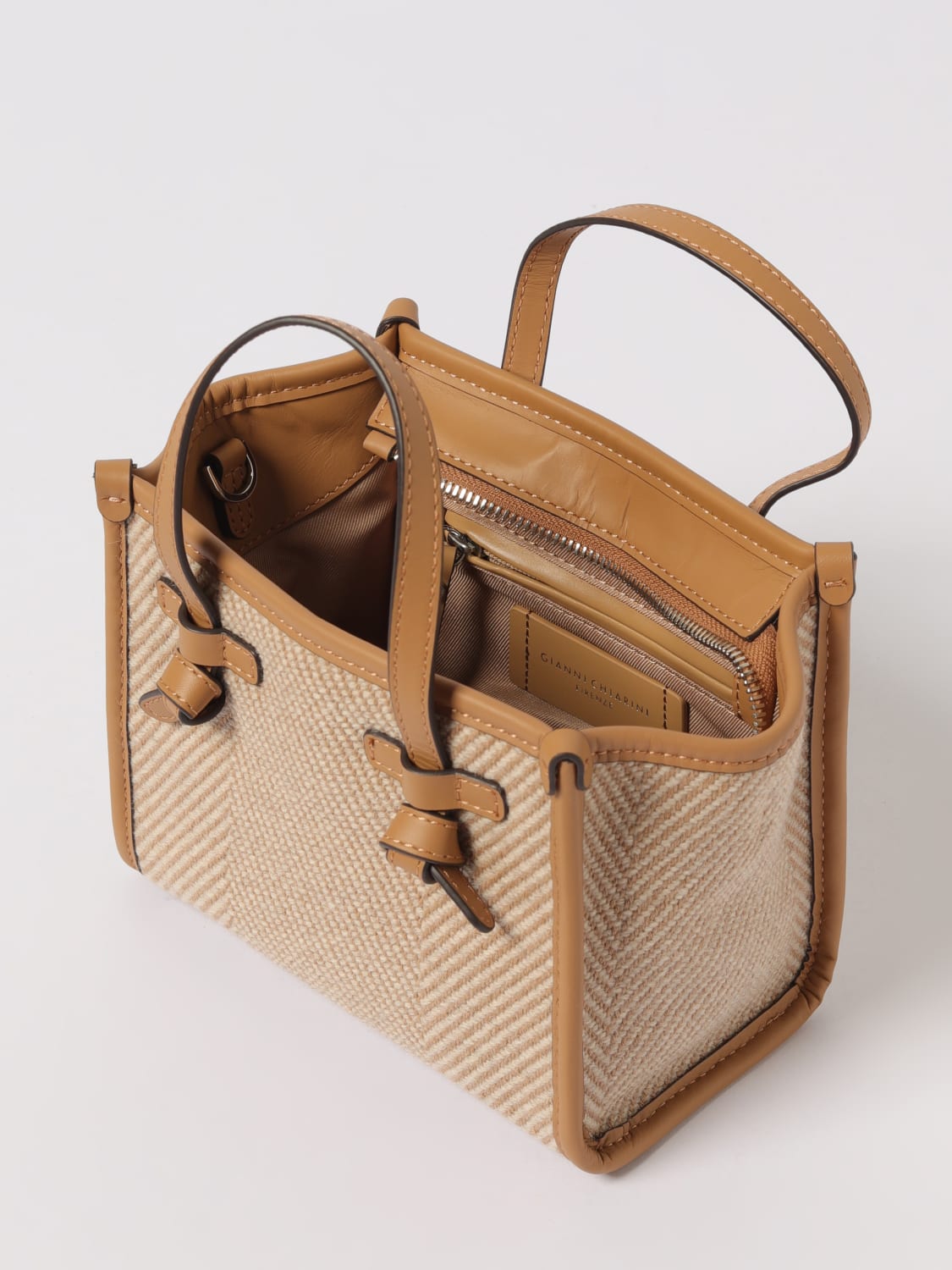 GIANNI CHIARINI MINI BAG: Shoulder bag woman Gianni Chiarini Club Marcella, Beige - Img 3