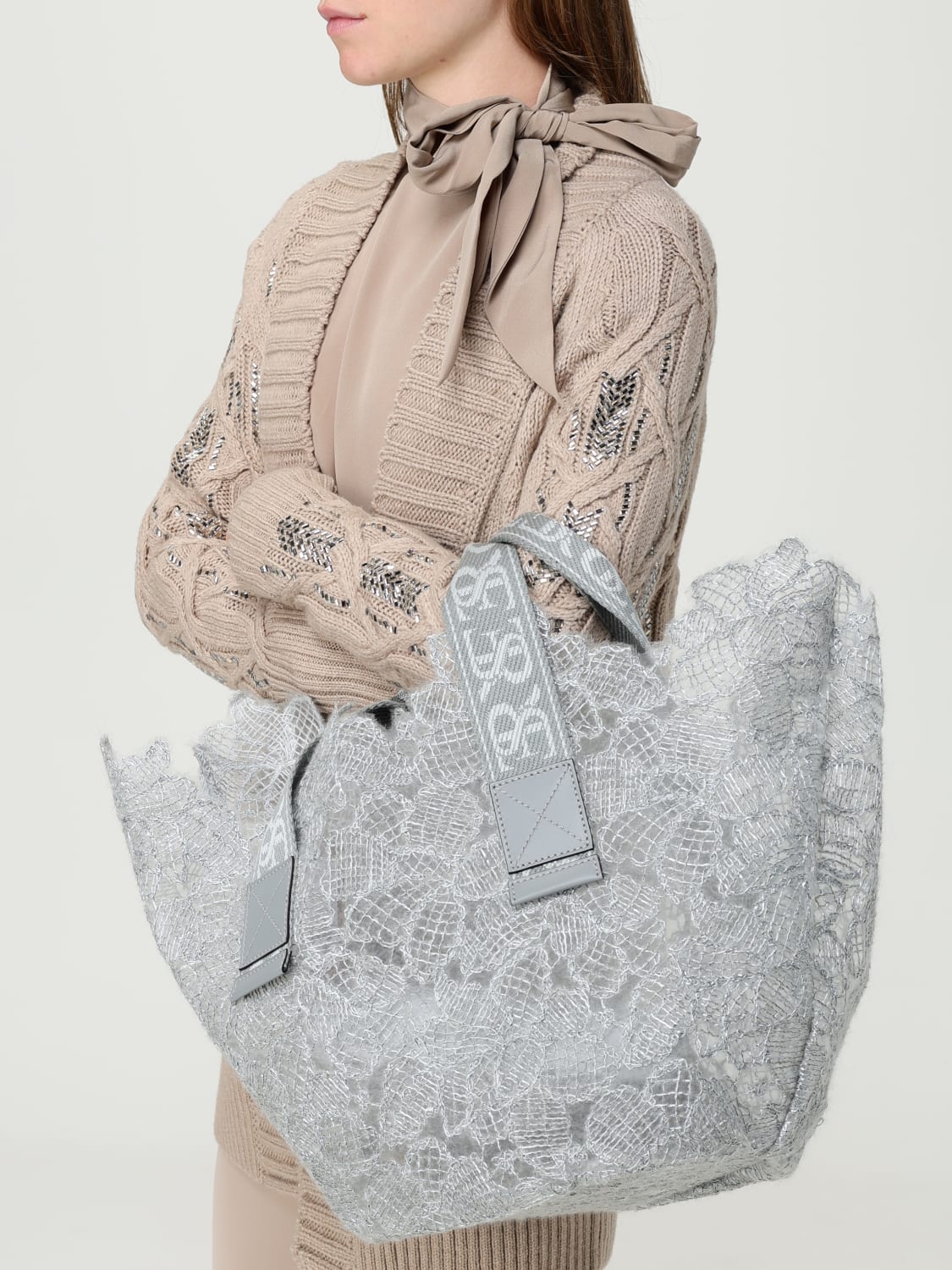 ERMANNO SCERVINO LIFE TOTE BAG: Shoulder bag woman Ermanno Scervino Life, Grey - Img 2