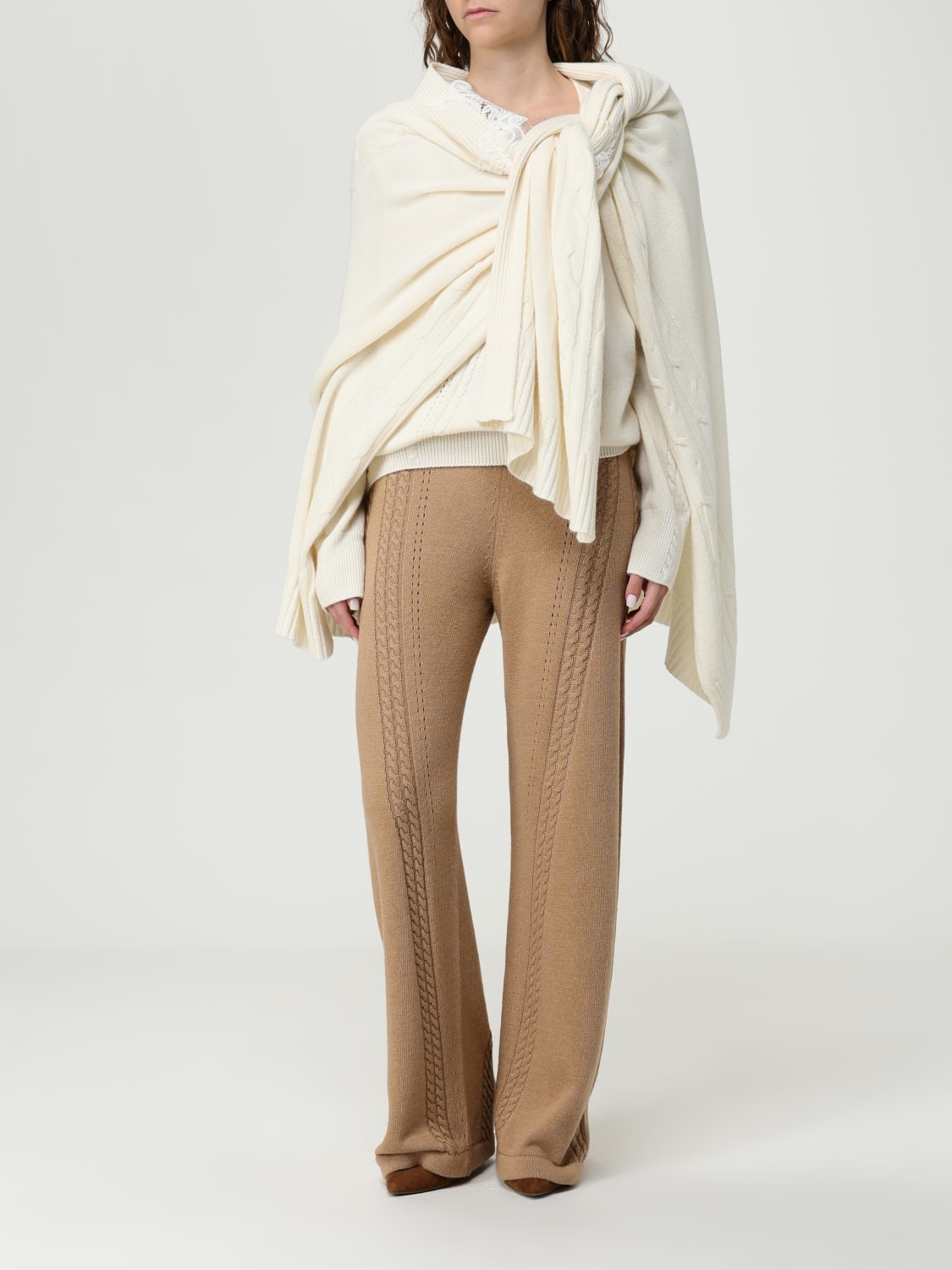 ERMANNO SCERVINO LIFE SCARF: Cloak woman Ermanno Scervino Life, Yellow Cream - Img 2