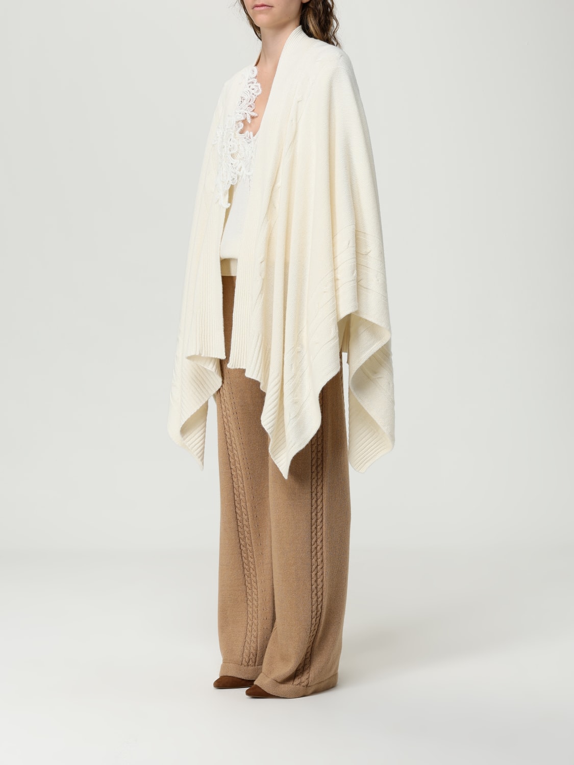 ERMANNO SCERVINO LIFE SCARF: Cloak woman Ermanno Scervino Life, Yellow Cream - Img 4