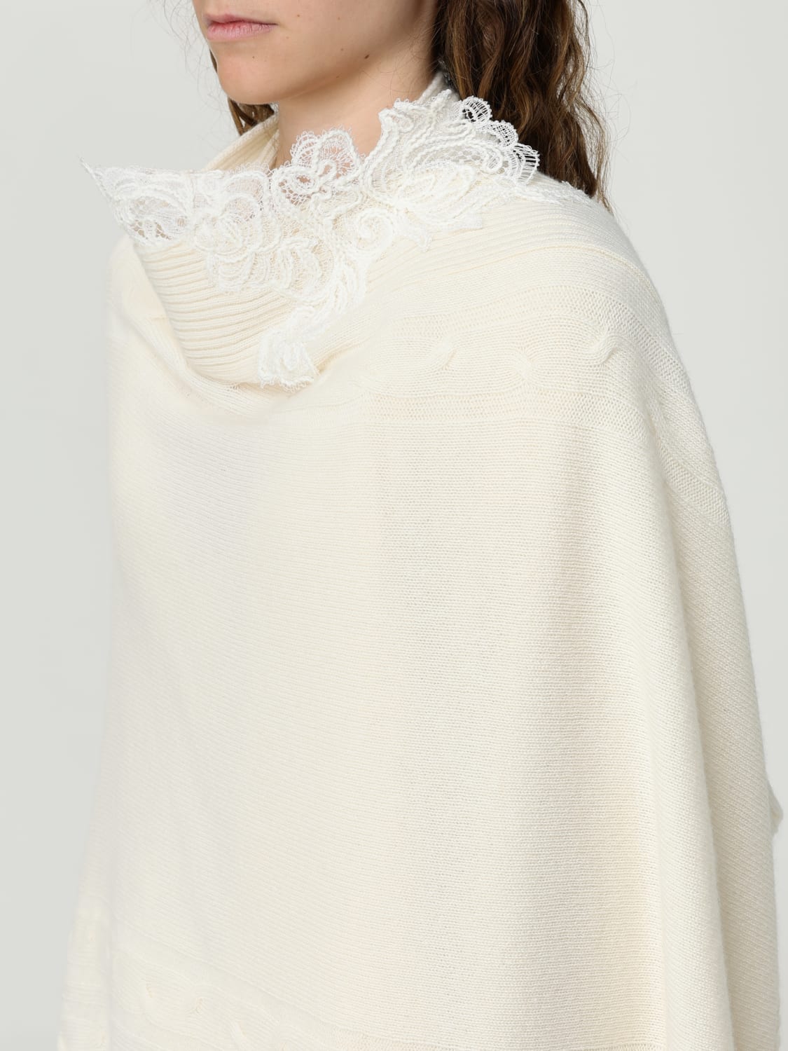 ERMANNO SCERVINO LIFE SCARF: Cloak woman Ermanno Scervino Life, Yellow Cream - Img 5