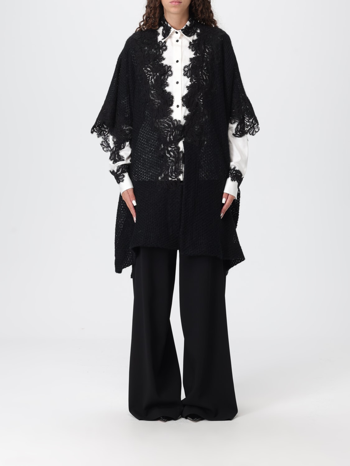 ERMANNO SCERVINO LIFE COAT: Cape woman Ermanno Scervino Life, Black - Img 1