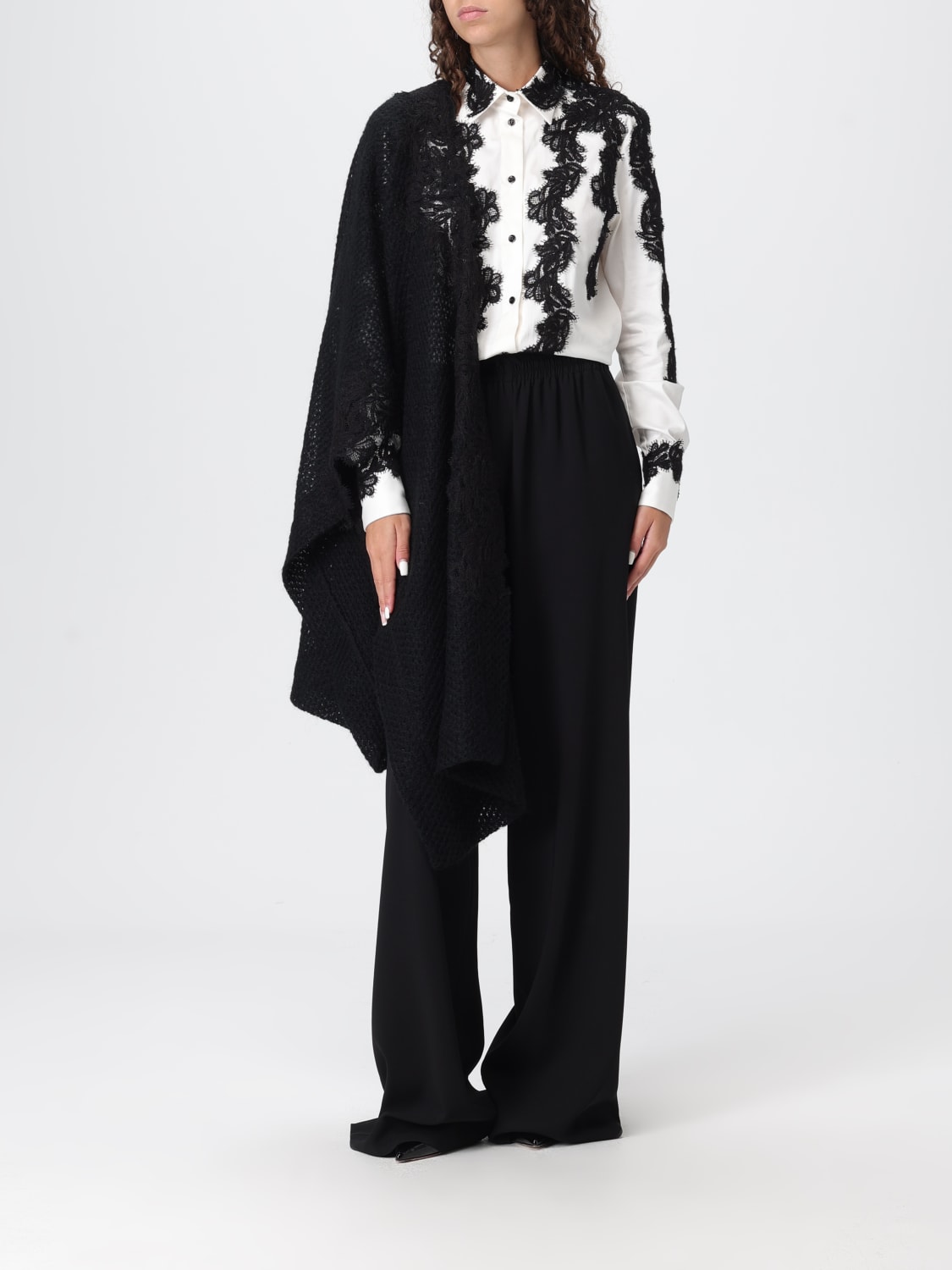 ERMANNO SCERVINO LIFE COAT: Cape woman Ermanno Scervino Life, Black - Img 2