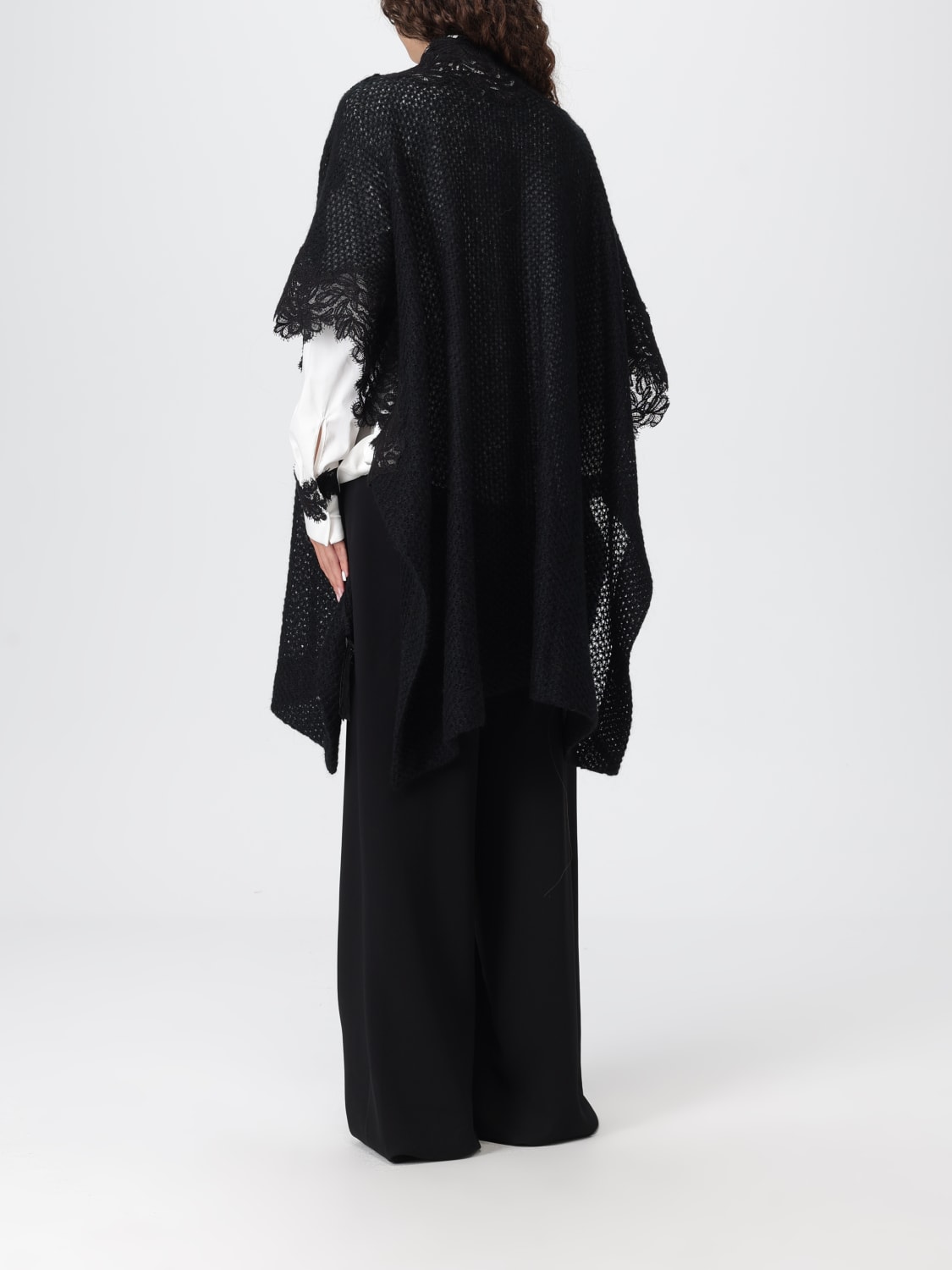 ERMANNO SCERVINO LIFE COAT: Cape woman Ermanno Scervino Life, Black - Img 3