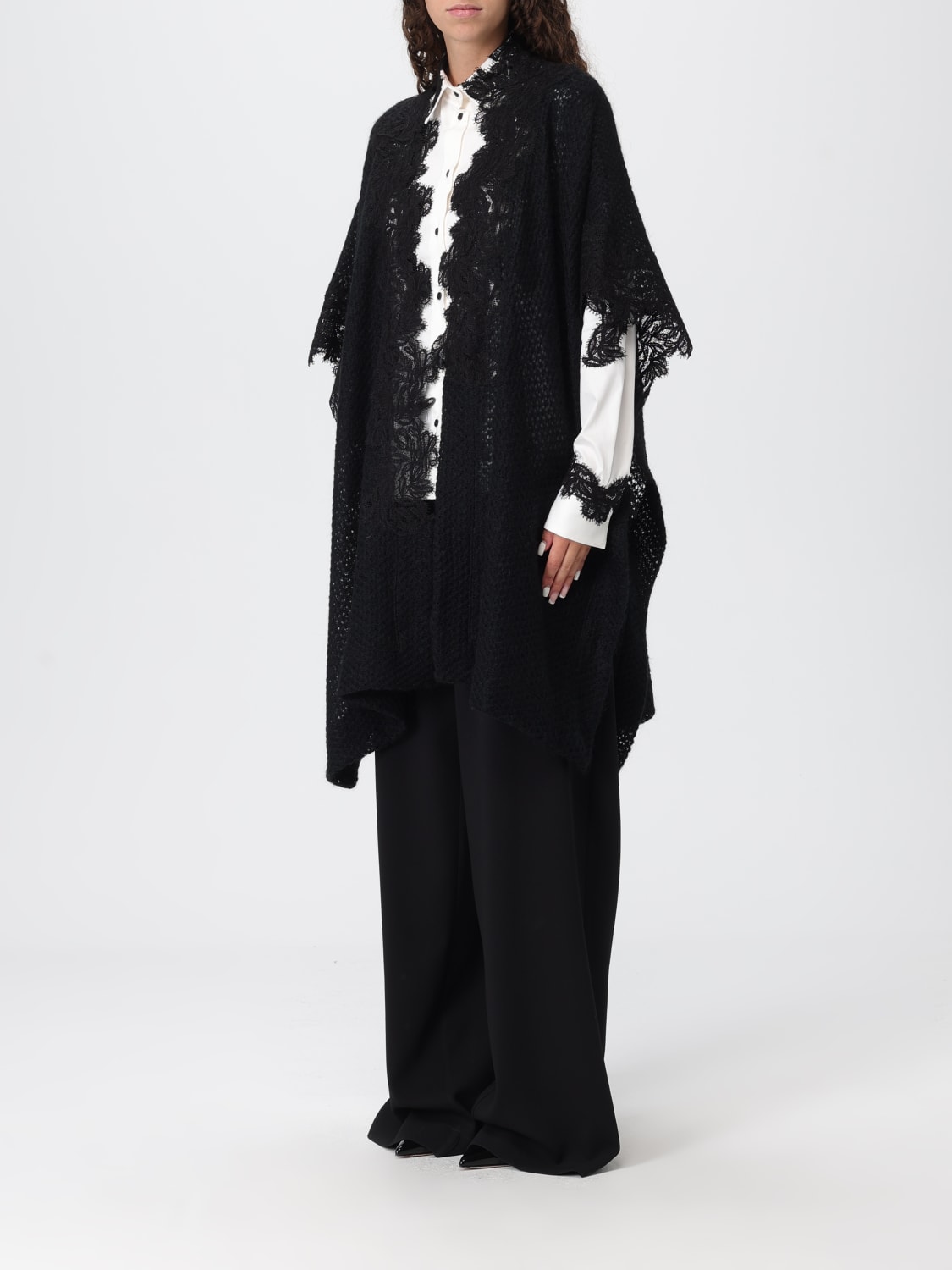 ERMANNO SCERVINO LIFE COAT: Cape woman Ermanno Scervino Life, Black - Img 4