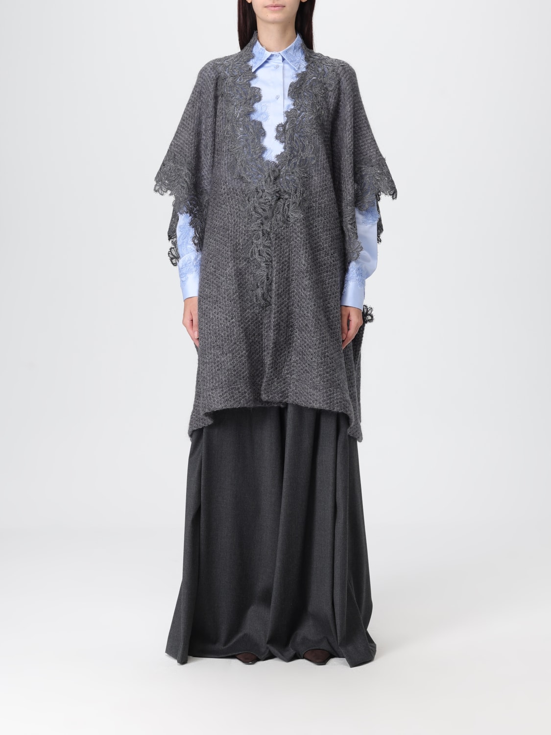 ERMANNO SCERVINO LIFE COAT: Cloak woman Ermanno Scervino Life, Charcoal - Img 1