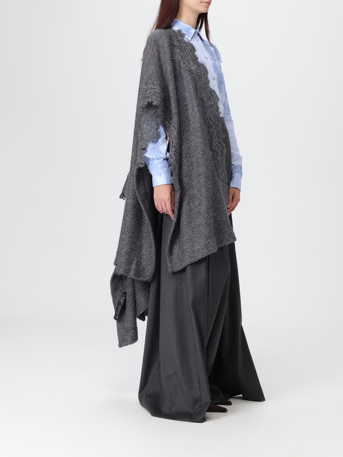 ERMANNO SCERVINO LIFE COAT: Cloak woman Ermanno Scervino Life, Charcoal - Img 2