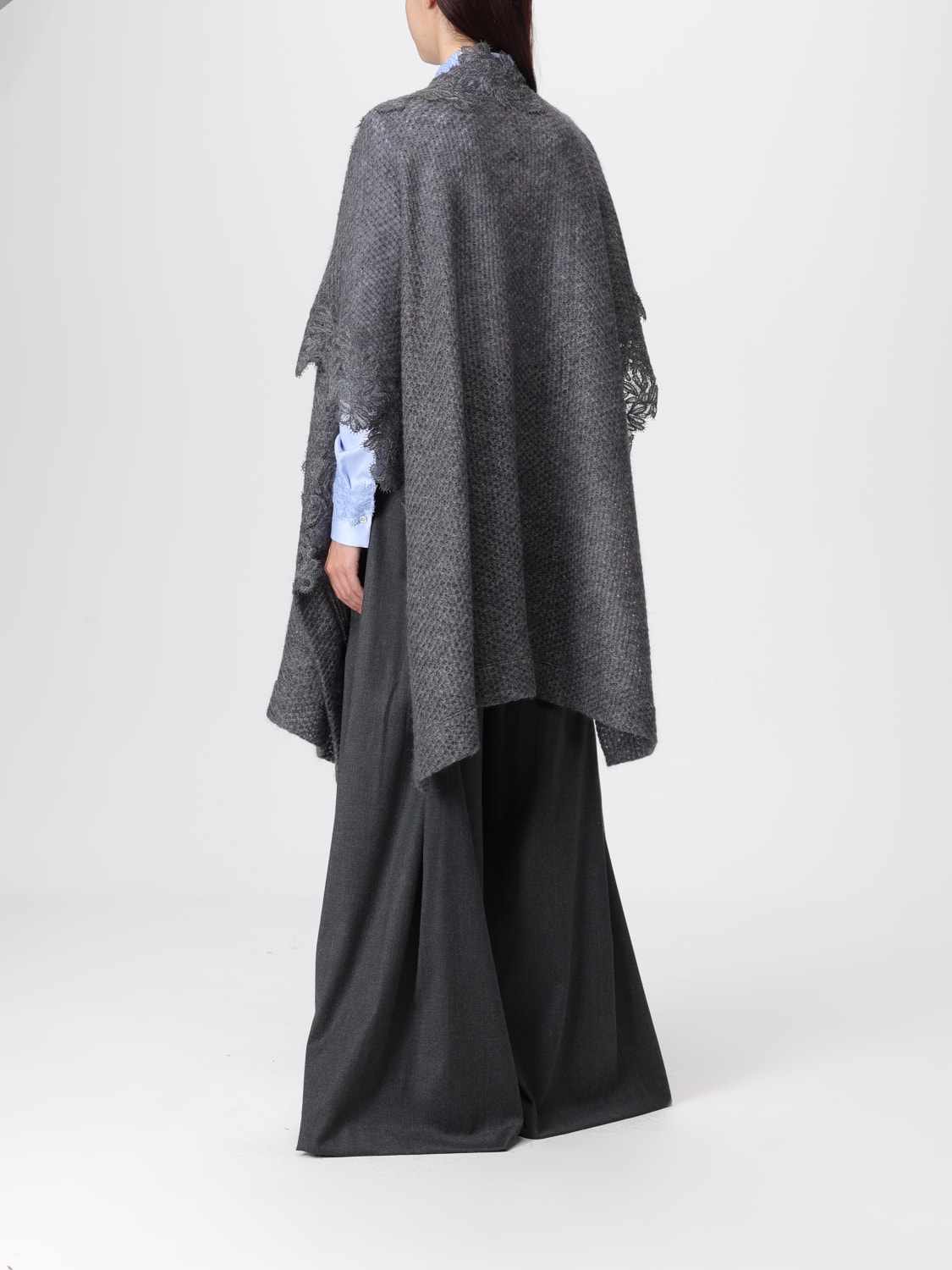 ERMANNO SCERVINO LIFE COAT: Cloak woman Ermanno Scervino Life, Charcoal - Img 3
