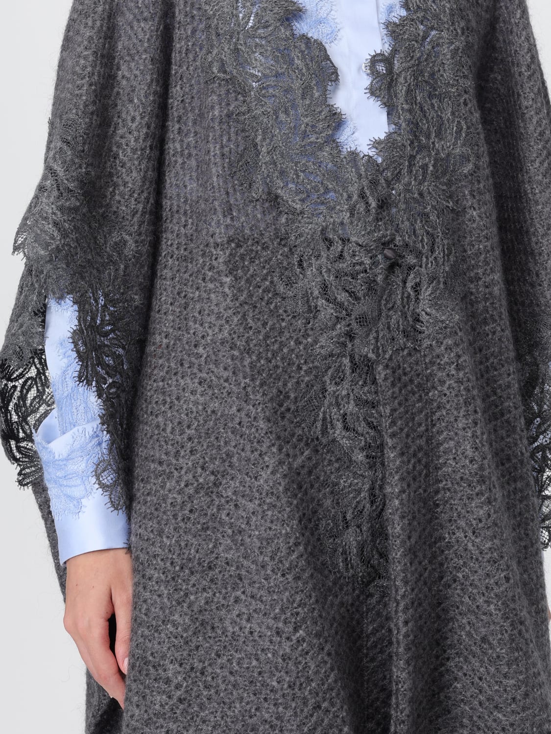 ERMANNO SCERVINO LIFE COAT: Cloak woman Ermanno Scervino Life, Charcoal - Img 5