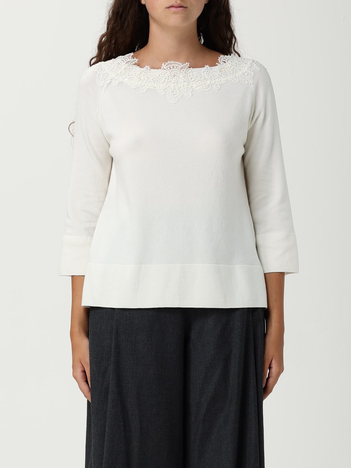 ERMANNO SCERVINO LIFE JUMPER: Jumper woman Ermanno Scervino Life, Ivory - Img 1