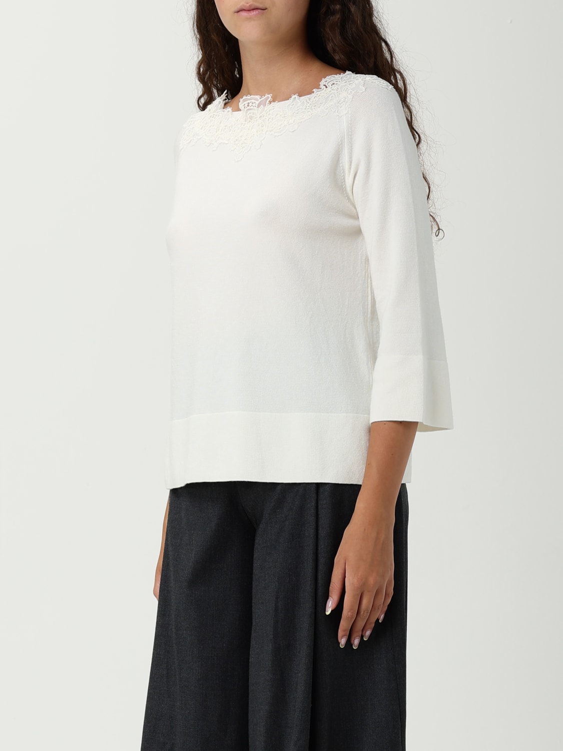 ERMANNO SCERVINO LIFE JUMPER: Jumper woman Ermanno Scervino Life, Ivory - Img 4