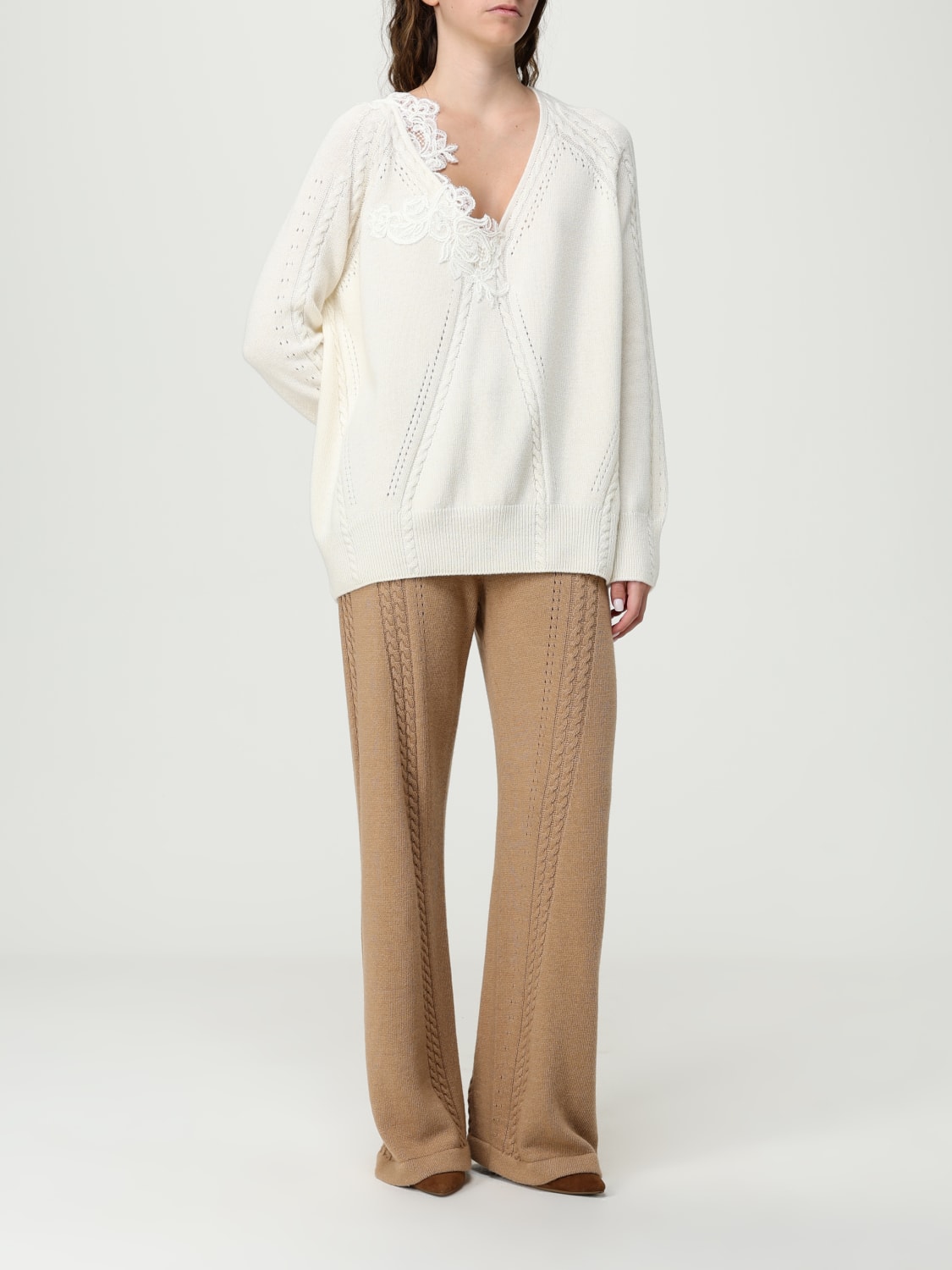 ERMANNO SCERVINO LIFE PULLOVER: Pullover damen Ermanno Scervino Life, Yellow Cream - Img 2